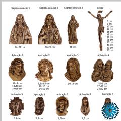 Aplicações em metal para campas e jazigos(Sepulturas)Cristos, Rosto Cristo,Sagrado coração Jesus Sagrada Família e nossa Senhora