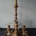 Conjunto de madeira em talha dourada matizado