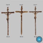 Crucifixo metal, cruz com cristo metal para campas e jazigos